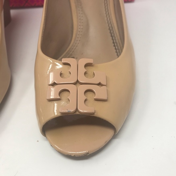 Tory Burch Lowell peep toe wedge 7.5 - Picture 2 of 8